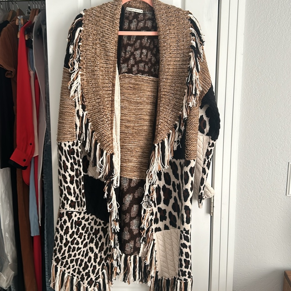 Alice And Olivia Gricelda Patchwork Cardigan Swea… - image 5